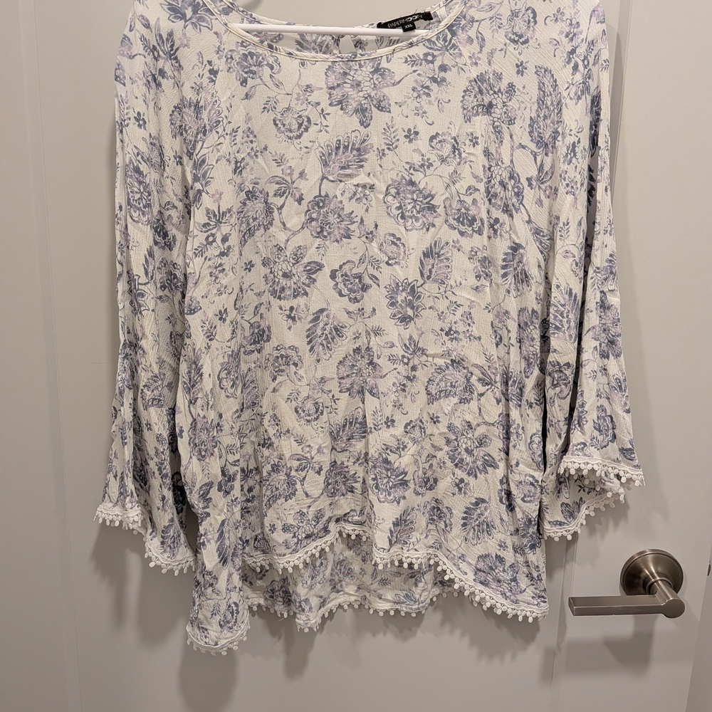 Papermoon Blue and White Floral Blouse
